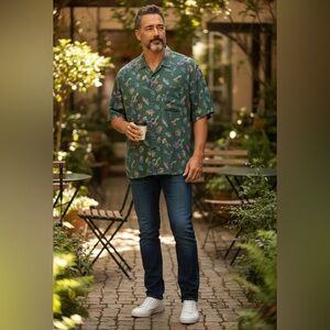 Straight Down Men’s Green Shirt Fishing Lures Retro Outdoors Sportsman USA XL